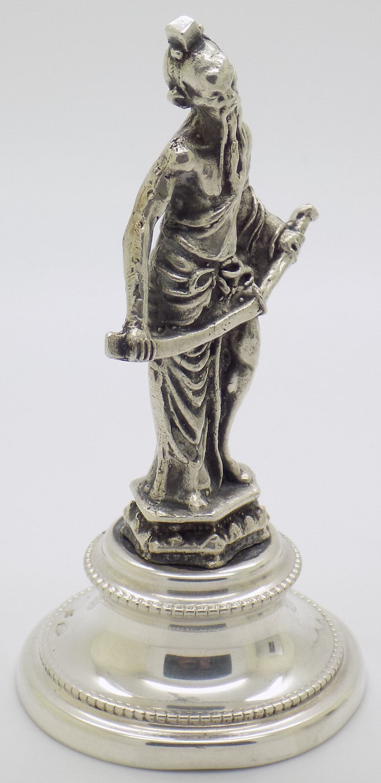 Vintage Italian Handmade Genuine Silver Sword-Wielding Chinese Immortal Figurine
