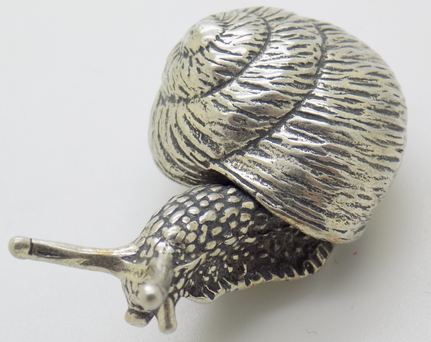 Vintage Italian 800 Silver REAL LIFE Size Snail Figurine Varese Detailed 1980s