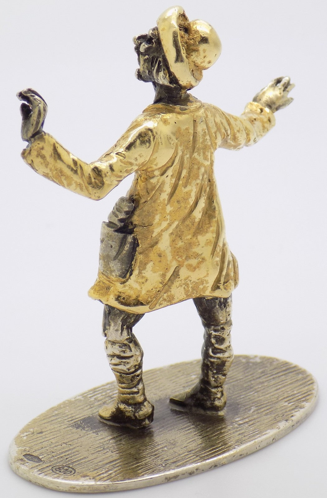 Vintage Italian Handmade Genuine Silver Stenterello Commedia dell’Arte Figurine