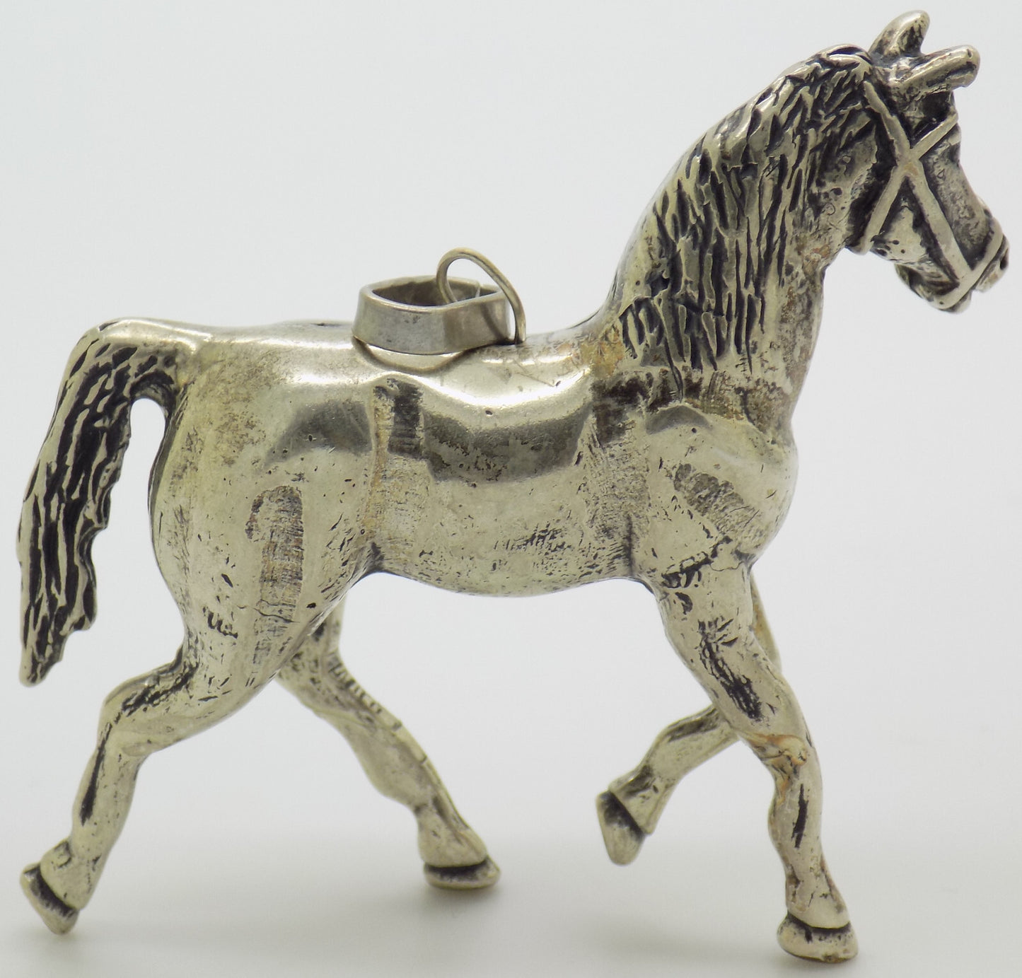 Large Vintage Italian Sterling Silver Horse Pendant Figurine 925 Udine 1970s