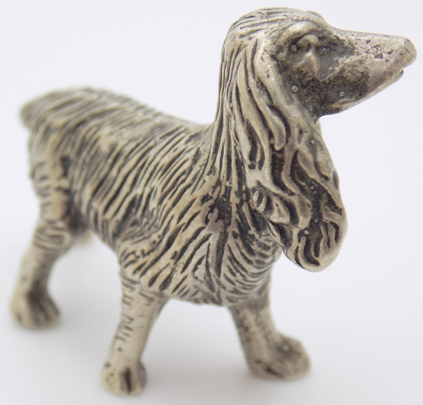 Vintage Italian Handmade Genuine Silver 1950s Dog RARE Large Figurine