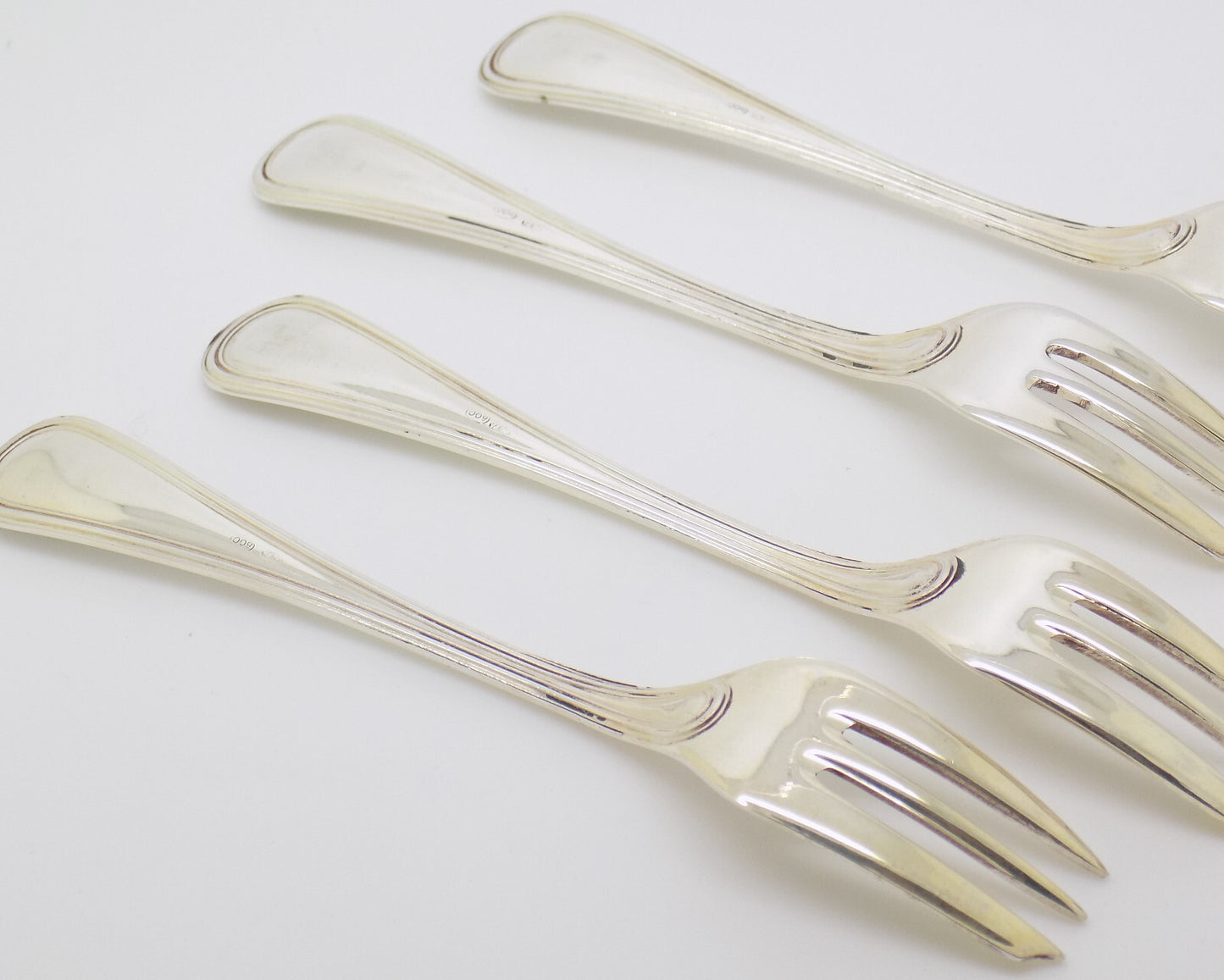 Vintage Italian Handmade Genuine Silver 4 x Dessert / Fromage Cheese Forks